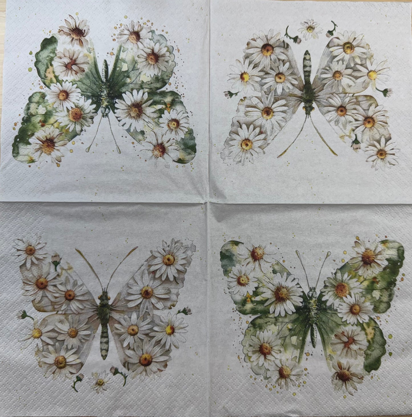 Butterfly and Daisies - Lunch Napkin