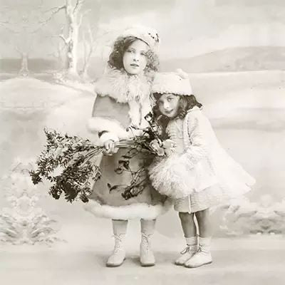 2 Niñas Invierno Navidad - Servilleta