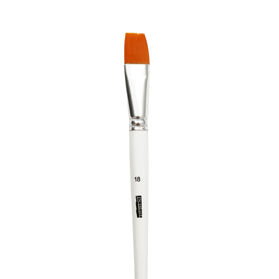 Paintbrush with orange bristle head