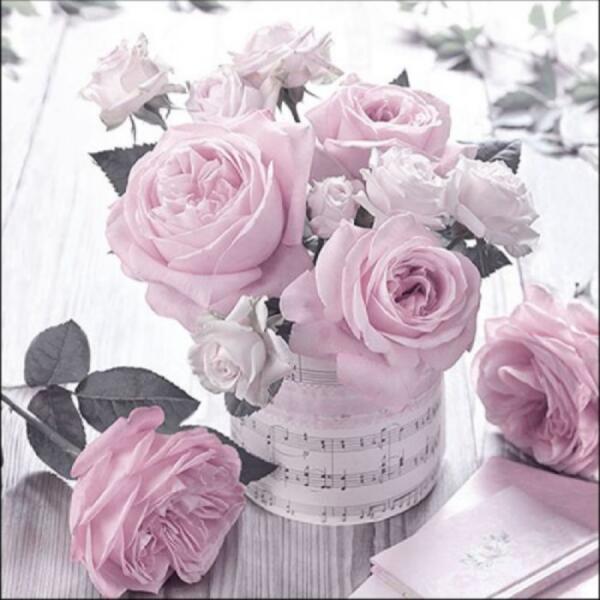 Music Roses Vintage - Napkin