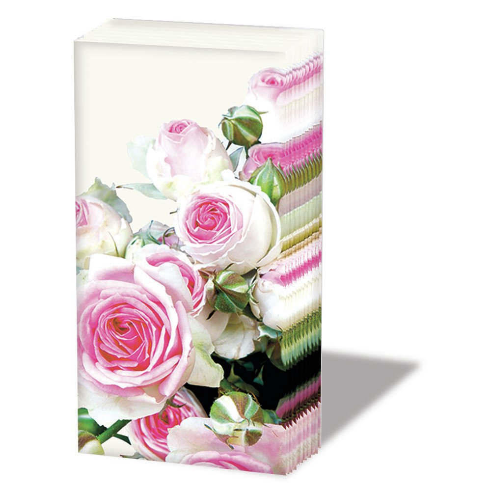 Pink roses on tissue