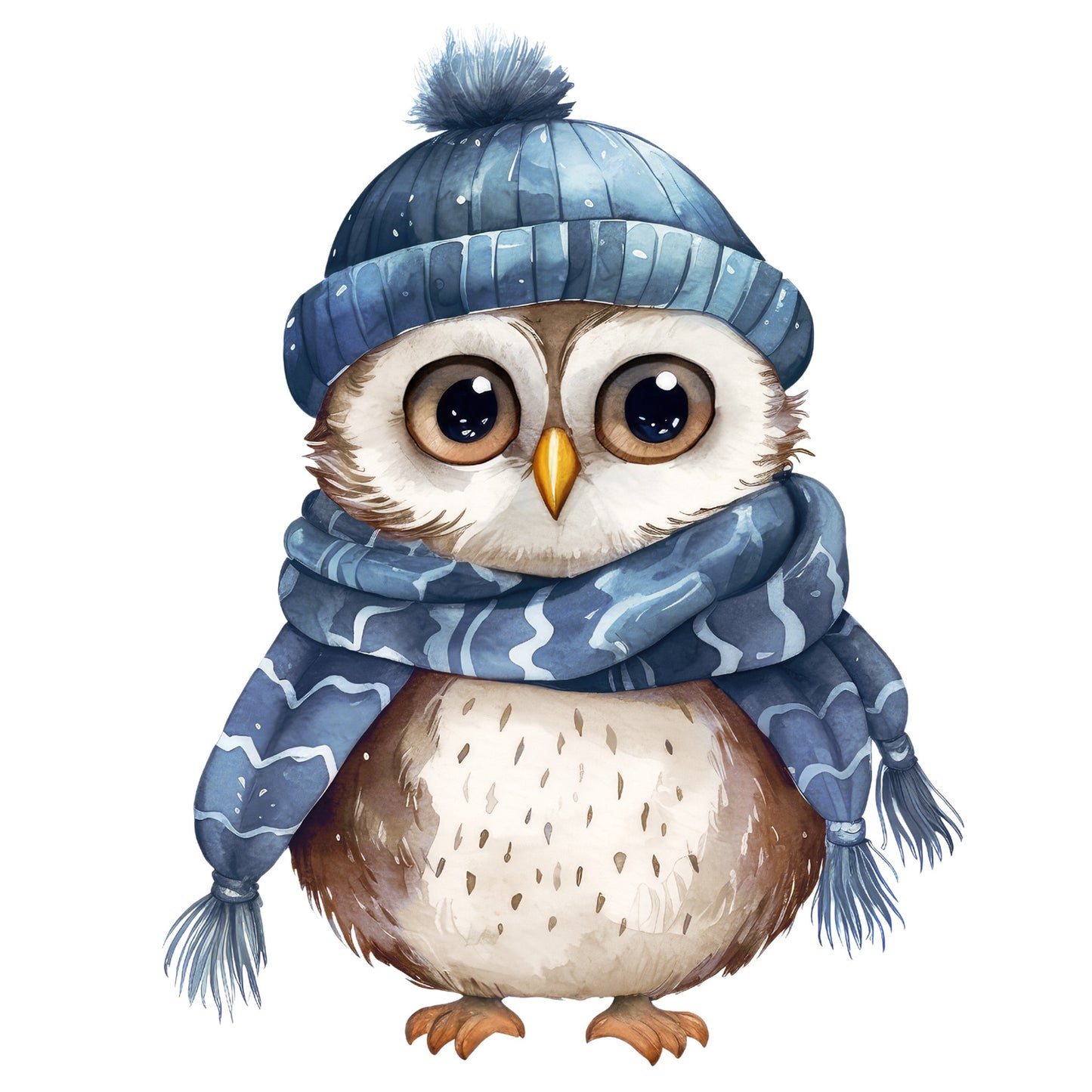 Blue Winter Owl - Lunch Napkin