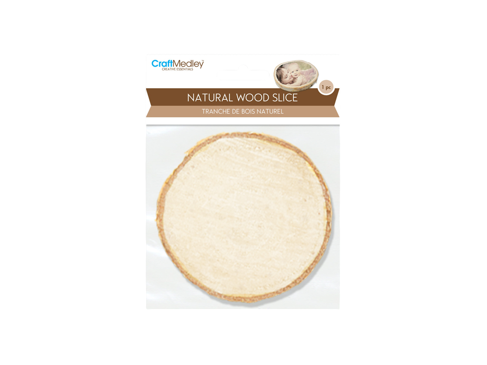 Rodaja de abedul natural - 9 cm (3,54")
