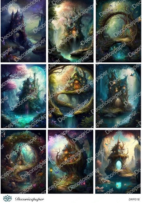 DRP018 - Enchanted Forest Rice Paper A4