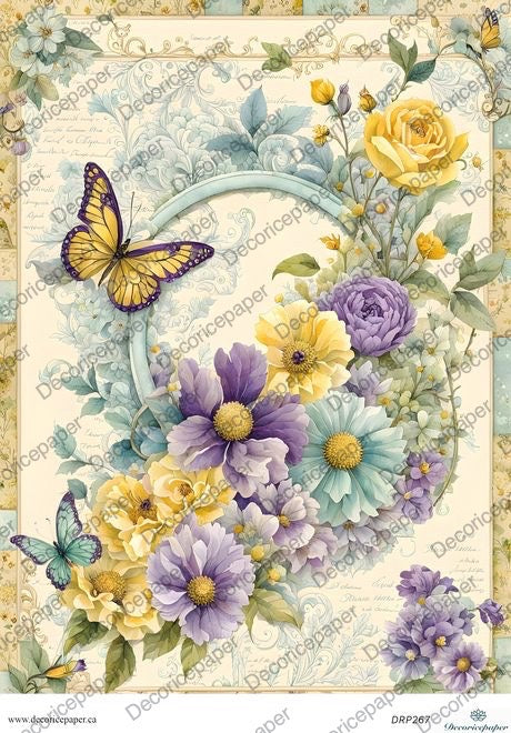 DRP267 - Gorgeous Floral- Rice Paper A4