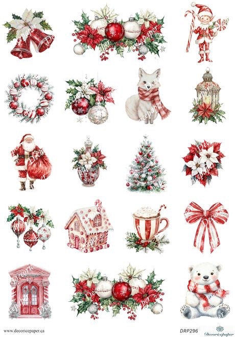 DRP296 - Mini Christmas Decorations Rice Paper A4