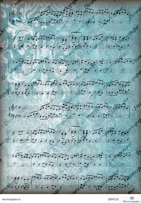 DRP315 - Musical Elegance - Rice Paper A4