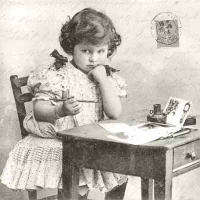 Girl Writing - Napkin