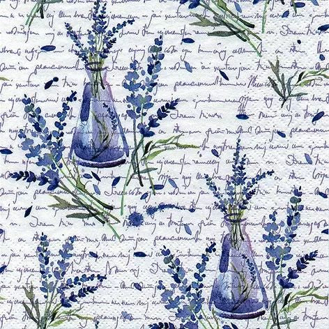 Lavender in Bottle White - Napkin
