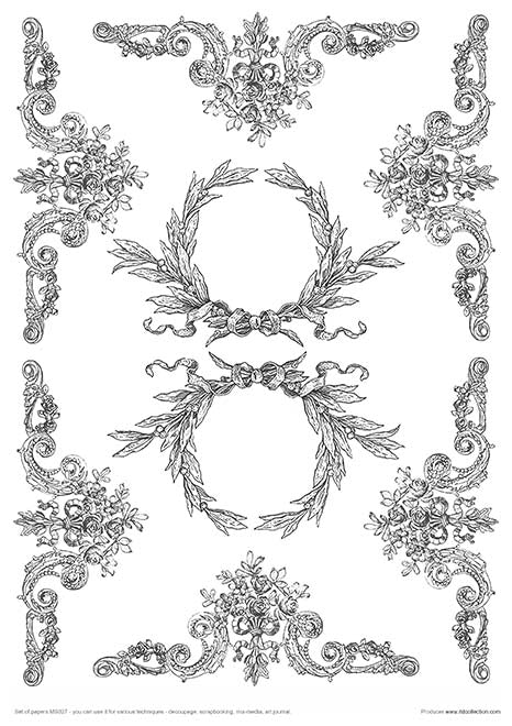 MS027 Shabby Chic en cuatro colores - Set creativo