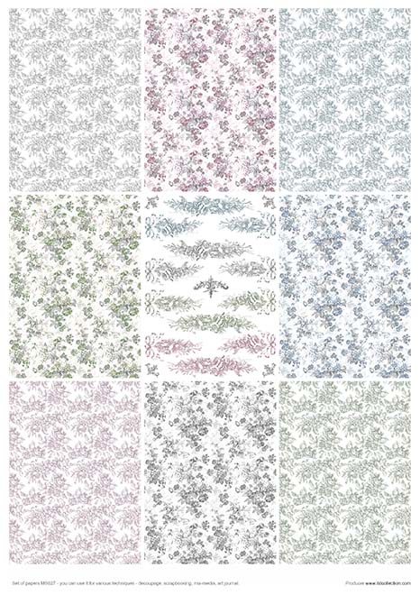 MS027 Shabby Chic en cuatro colores - Set creativo