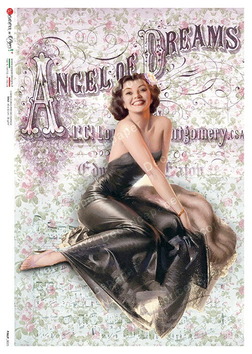 Pin up 0025 - Papel de arroz A5 (5,8"x8,3")