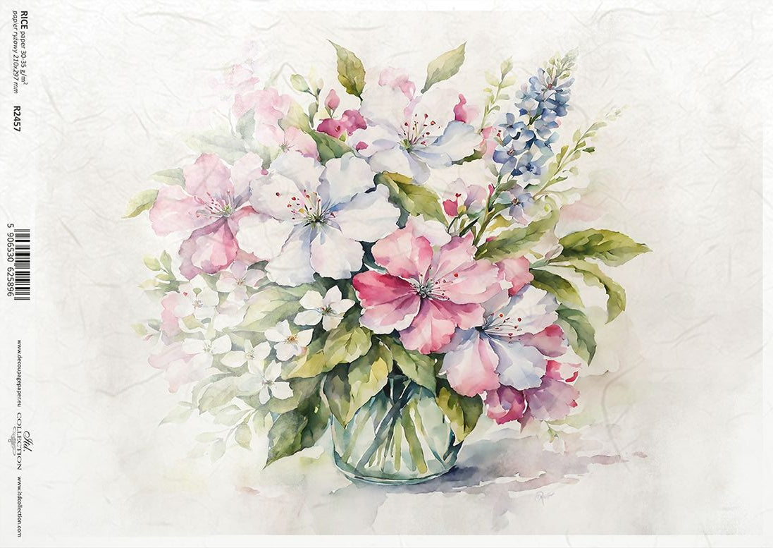 Floral design on a white background with watercolor effect