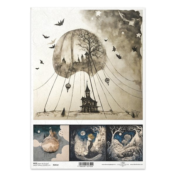 R2512 - Fantasy Night Rice Paper A4