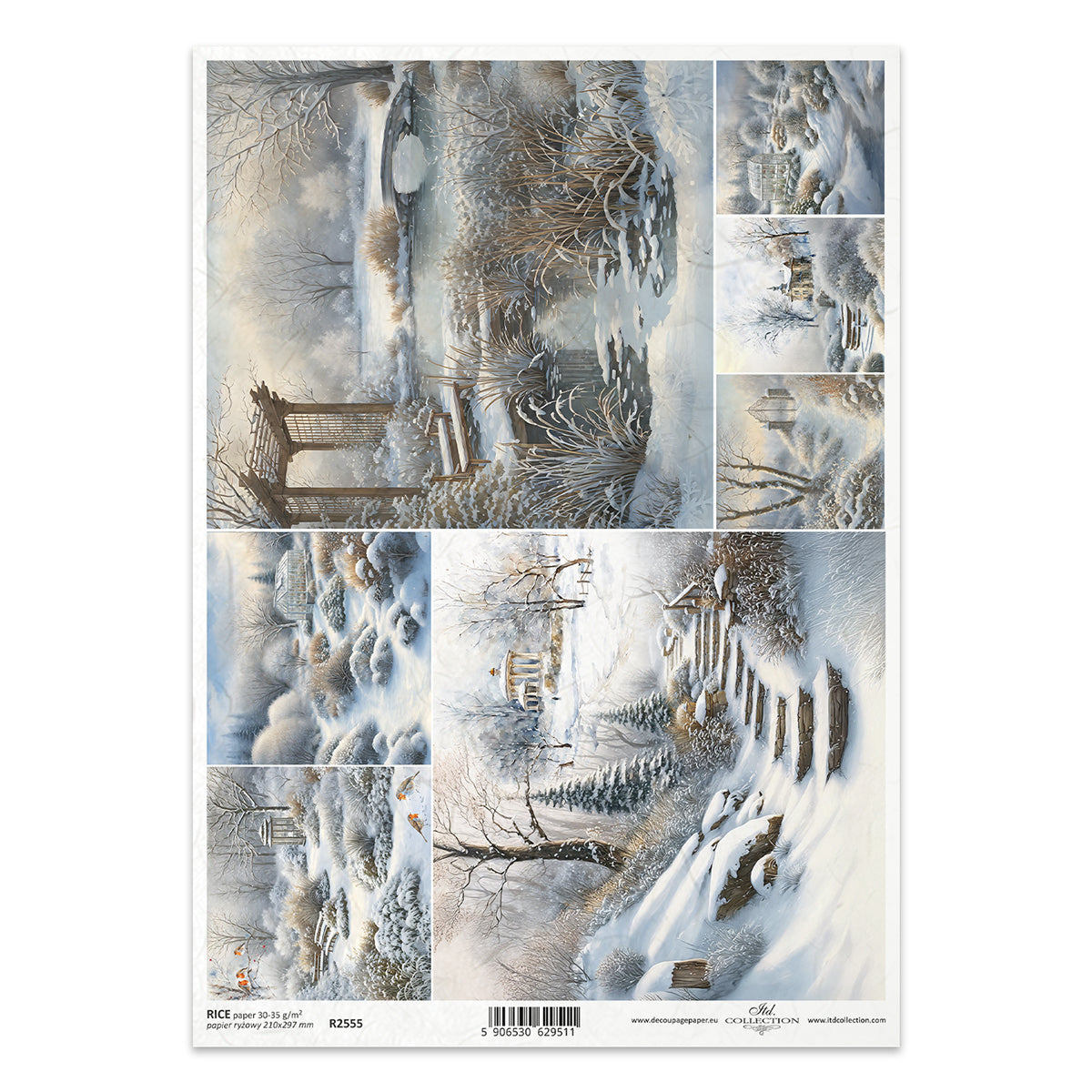 R2555 - Winter Pathways Rice Paper A4
