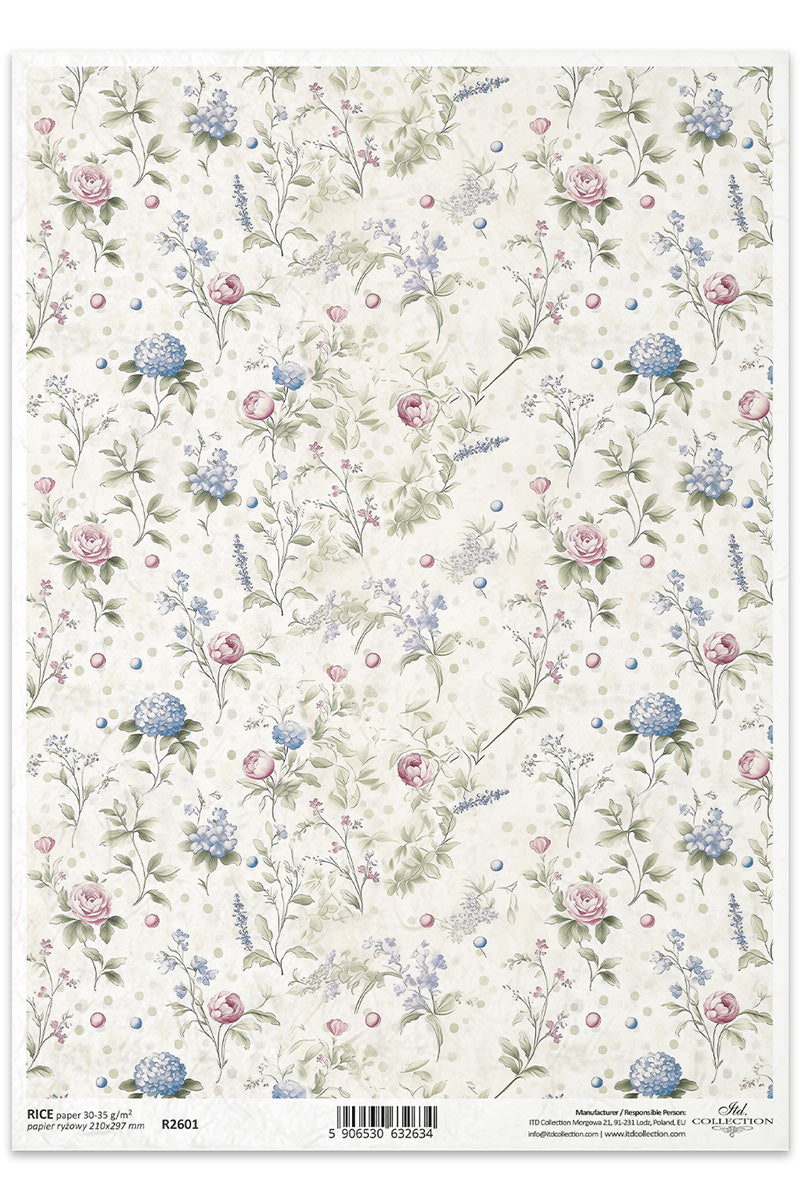 R2601 - Blooming Summer Meadow Rice Paper A4