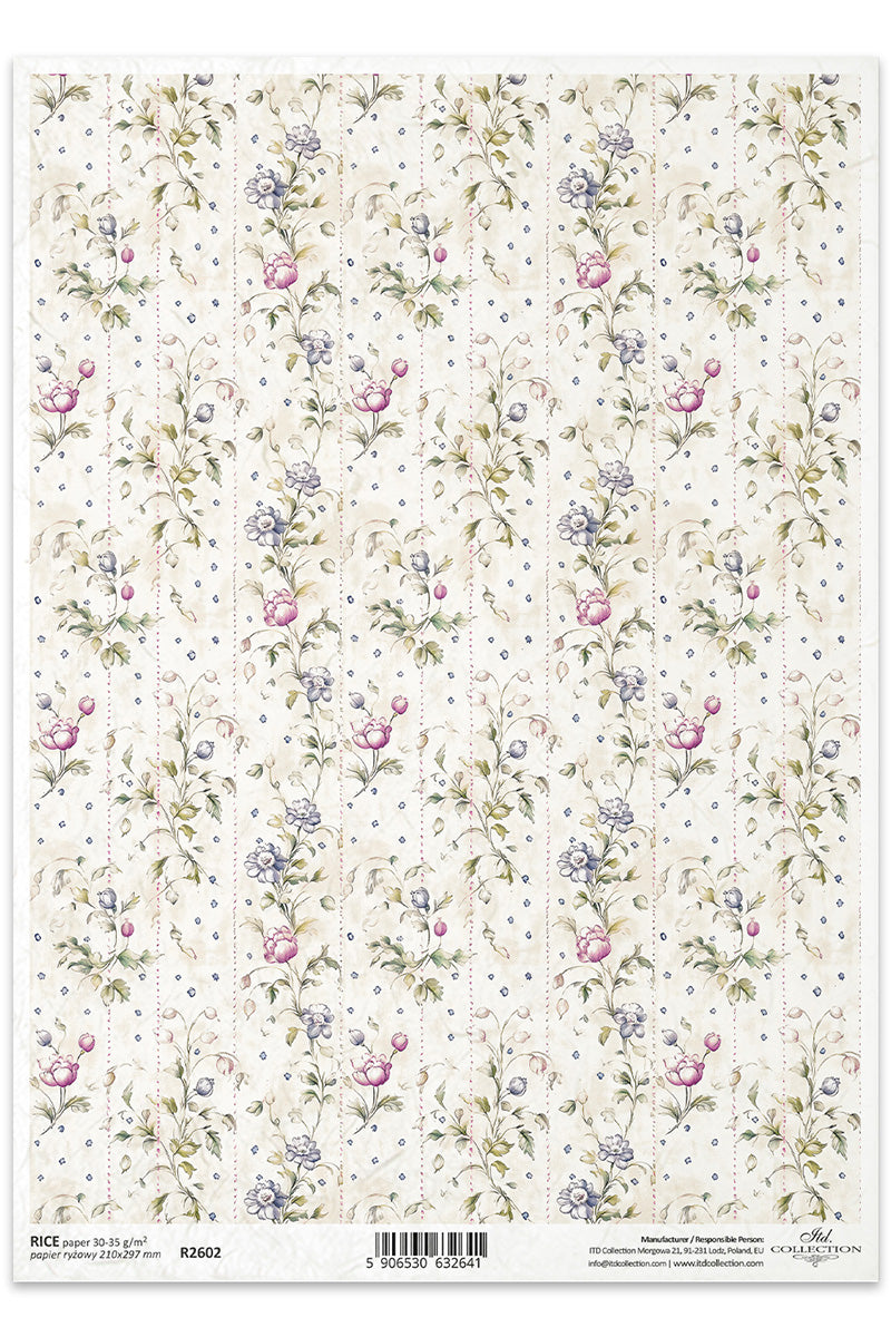 R2602 - Summer Floral Elegance Rice Paper A4