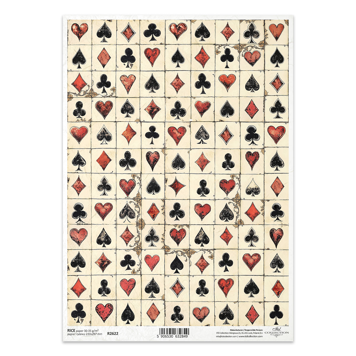 R2622 - Wonderland Playing Cards - Rice Paper A4