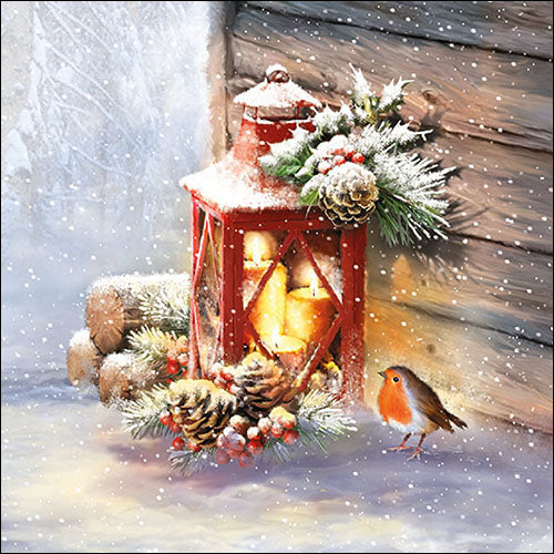 Robin by Lantern - Napkin