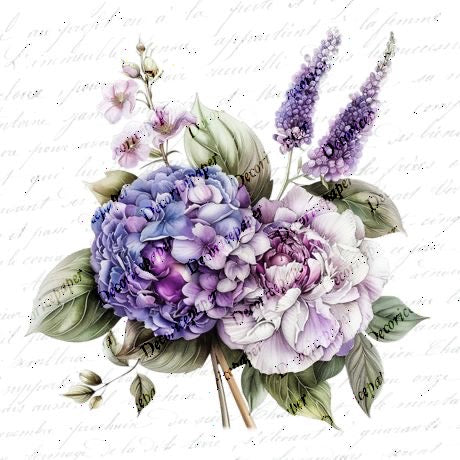 S001 - Elegant Purple Floral - Mini Rice Paper Set