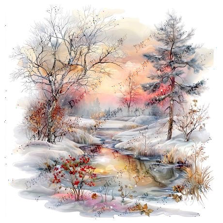S002 - Winter Landscape - Mini Rice Paper Set