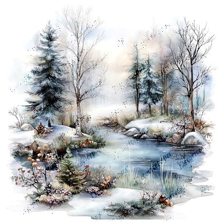 S002 - Winter Landscape - Mini Rice Paper Set