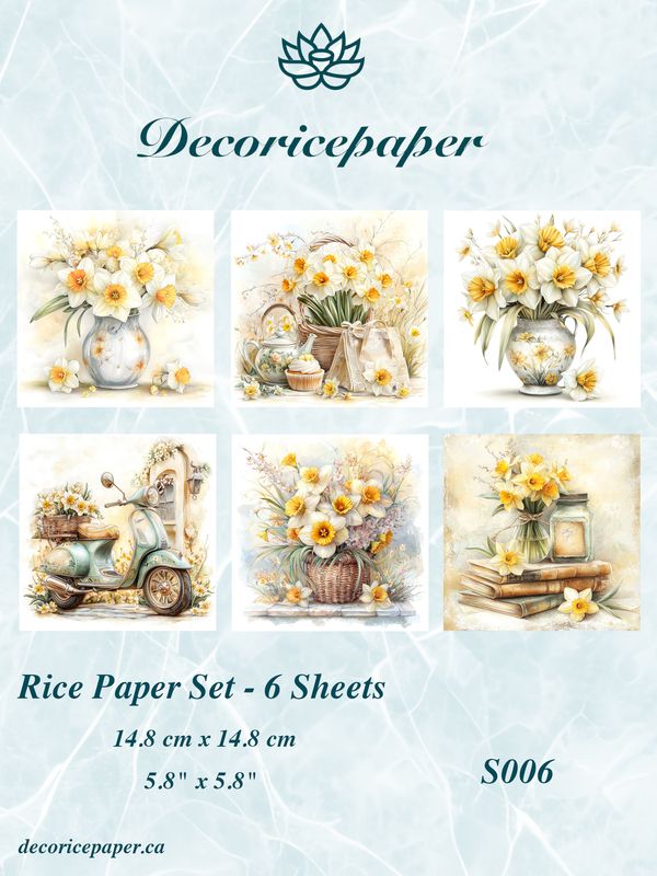 S006 - Sweet Daffodils - Mini Rice Paper Set