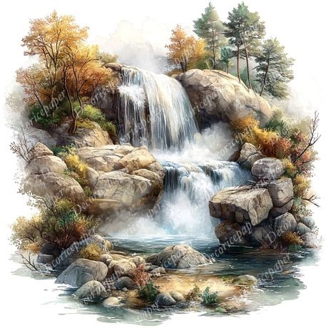 S007 - Freshwater Scenes - Mini Rice Paper Set