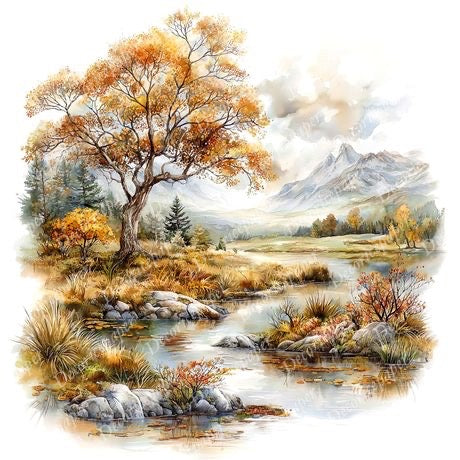 S007 - Freshwater Scenes - Mini Rice Paper Set