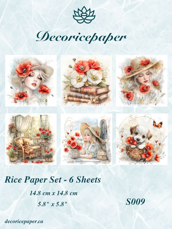 S009 - Poppy Dreams - Mini Rice Paper Set