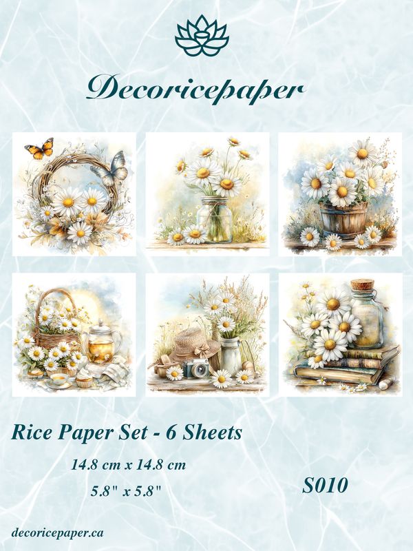 S010 - Just Daisies - Mini Rice Paper Set