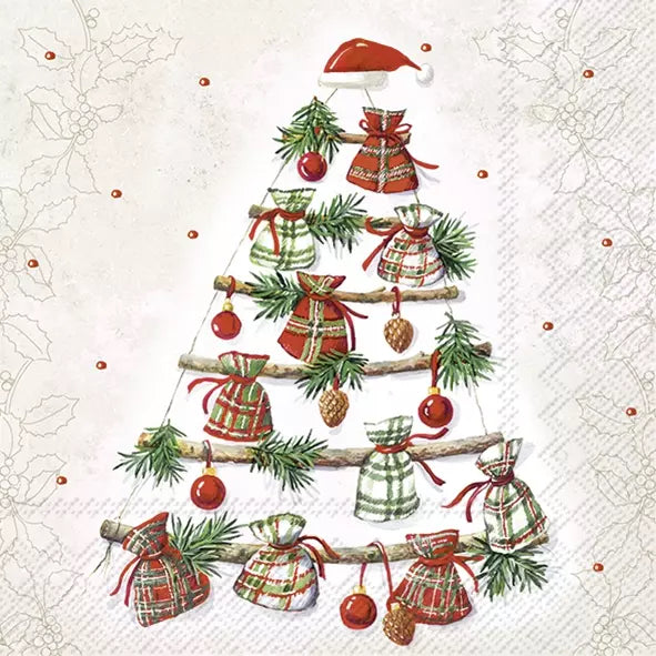 STICK TREE WITH GIFTS cream - Napkin