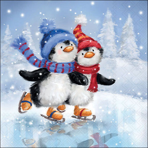 Pingüinos patinadores - Servilleta