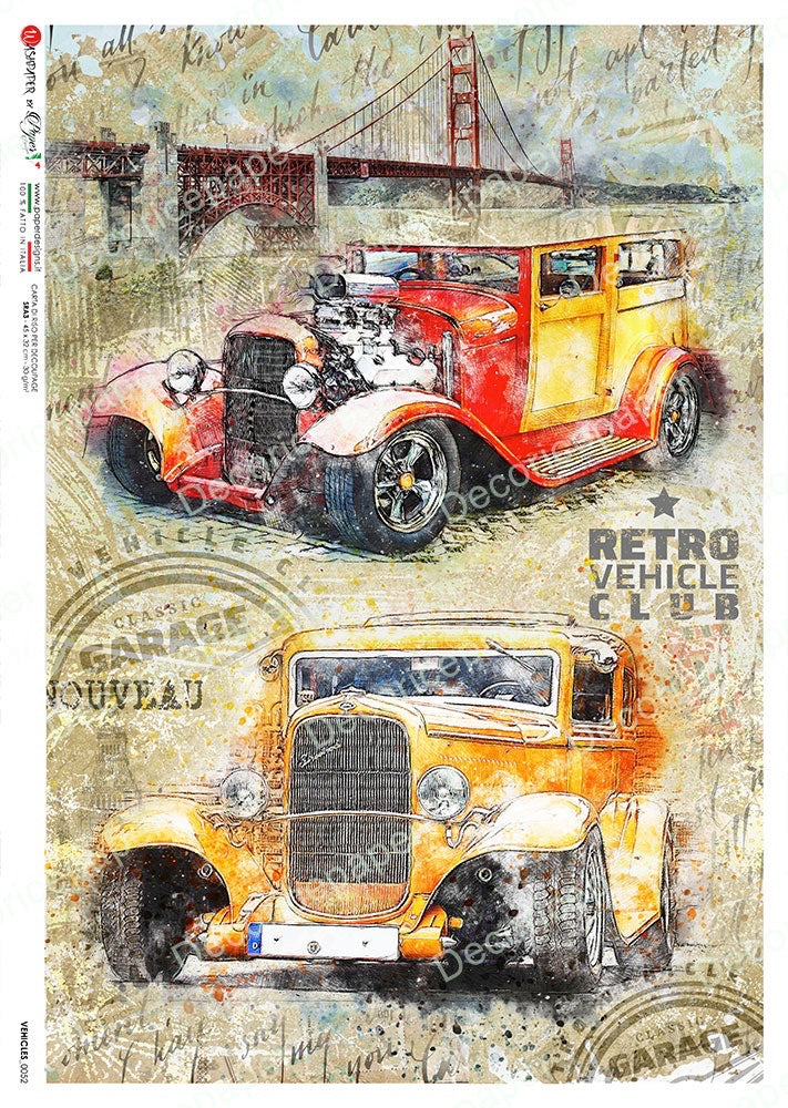 Vehículos 0052 - Papel de arroz A5 (5,8"x8,3")