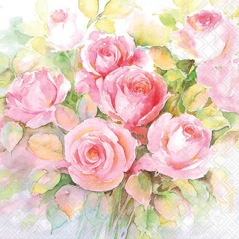 Rosas de acuarela - Servilleta