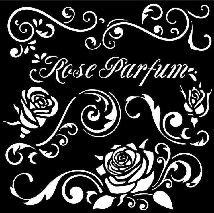 Bordes de perfume de rosa - Plantilla
