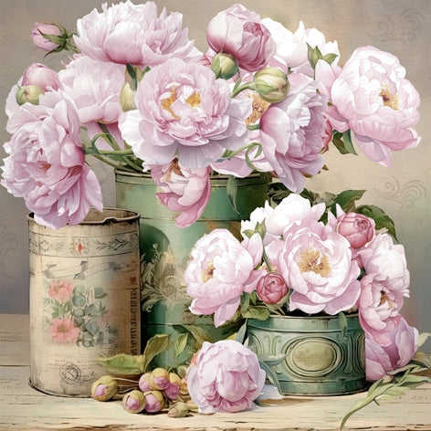 Romantic Peony Cans - Lunch Napkin