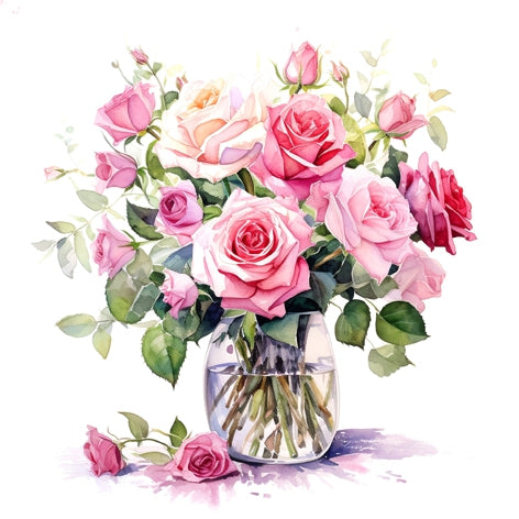Bouquet of Pink Roses - Napkin