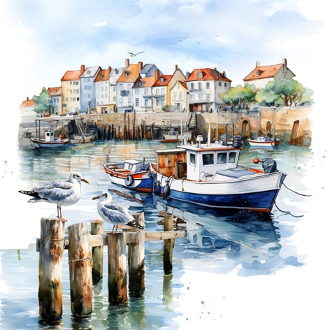 Port Scene - Napkin