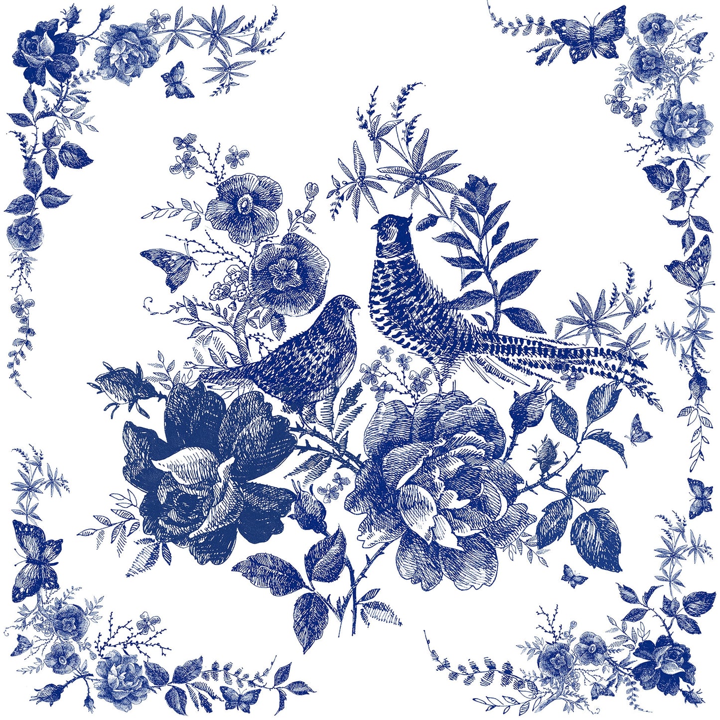 Fairytale Pheasant Blue - Napkin