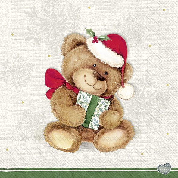 Christmas Teddy Cream - Napkin