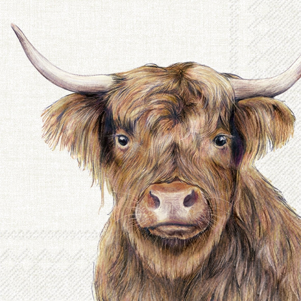 Farm Highland Cattle Cream - Napkin