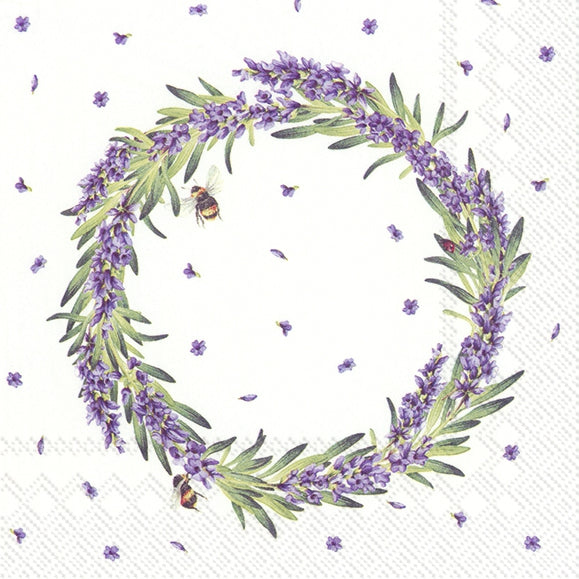 Lavender Wreath - Napkin