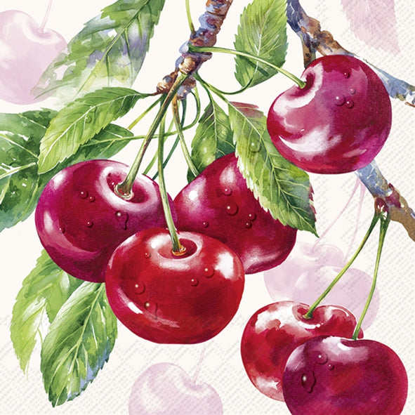 Cherry Fruits Cream - Napkin