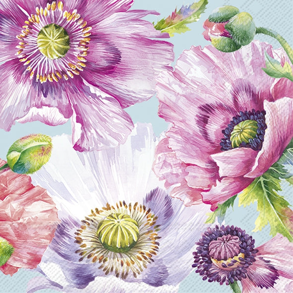 Graceful Poppy Light Blue - Napkin