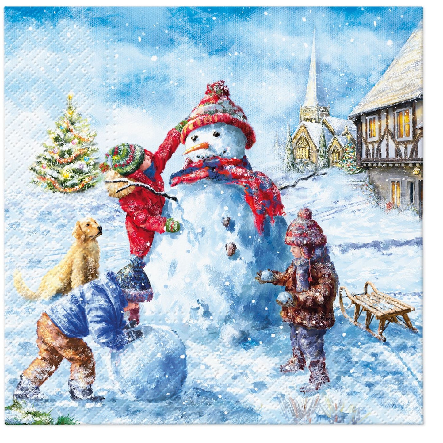 Snowman Fun - Lunch Napkin