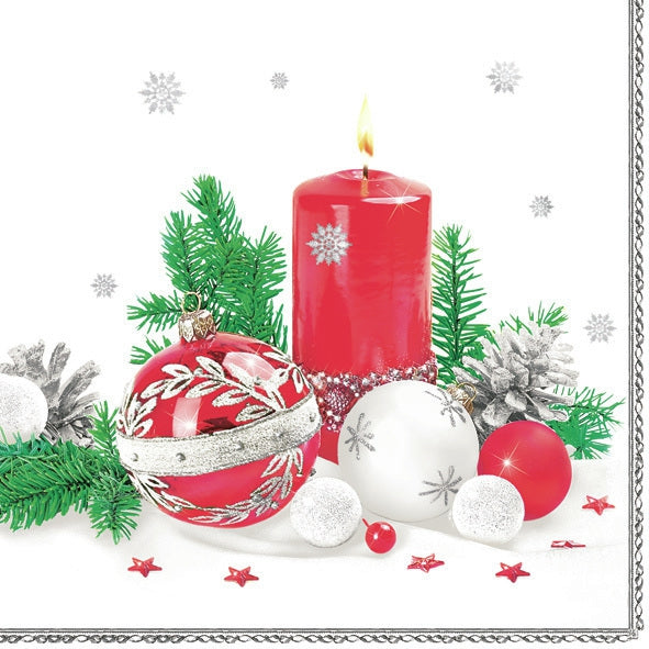Decoración en rojo y blanco - Servilleta