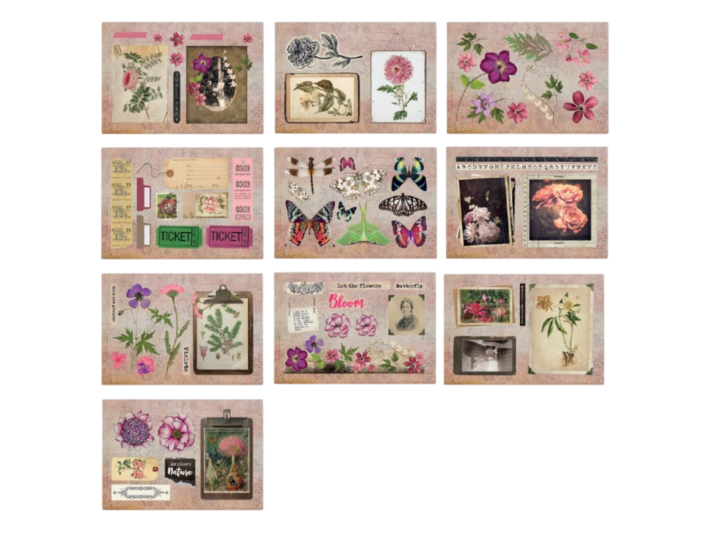 Die Cut Pad 170 gsm - Floral Bloom