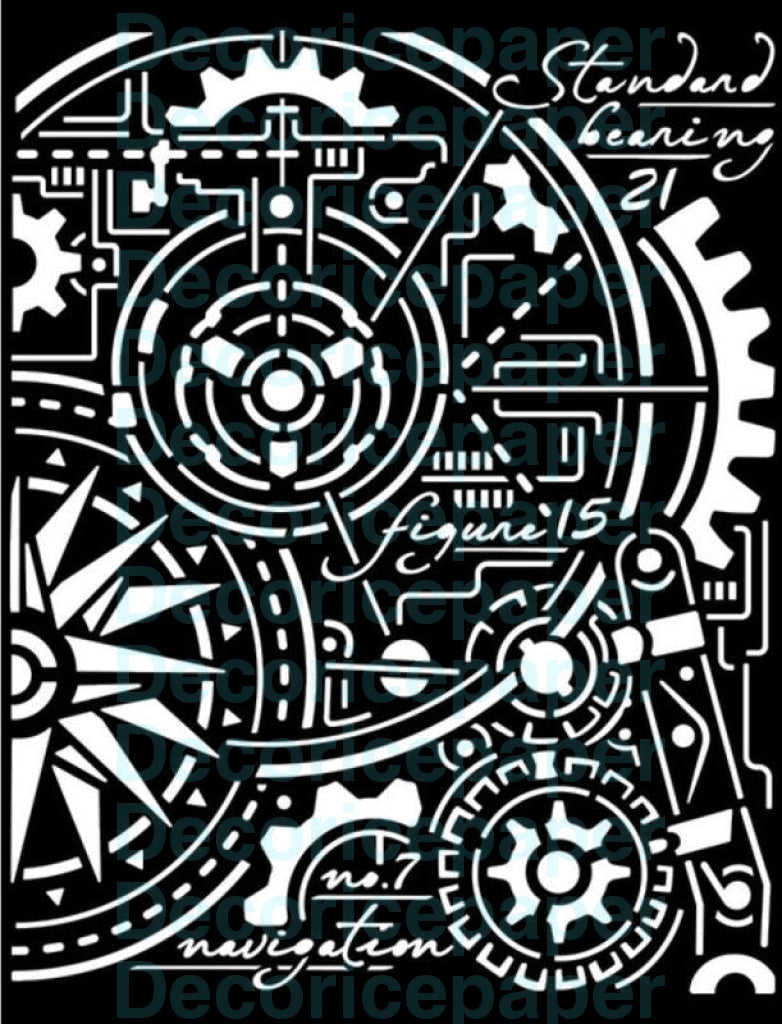 Sir Vagabond Aviator Gears Compass - Stencil