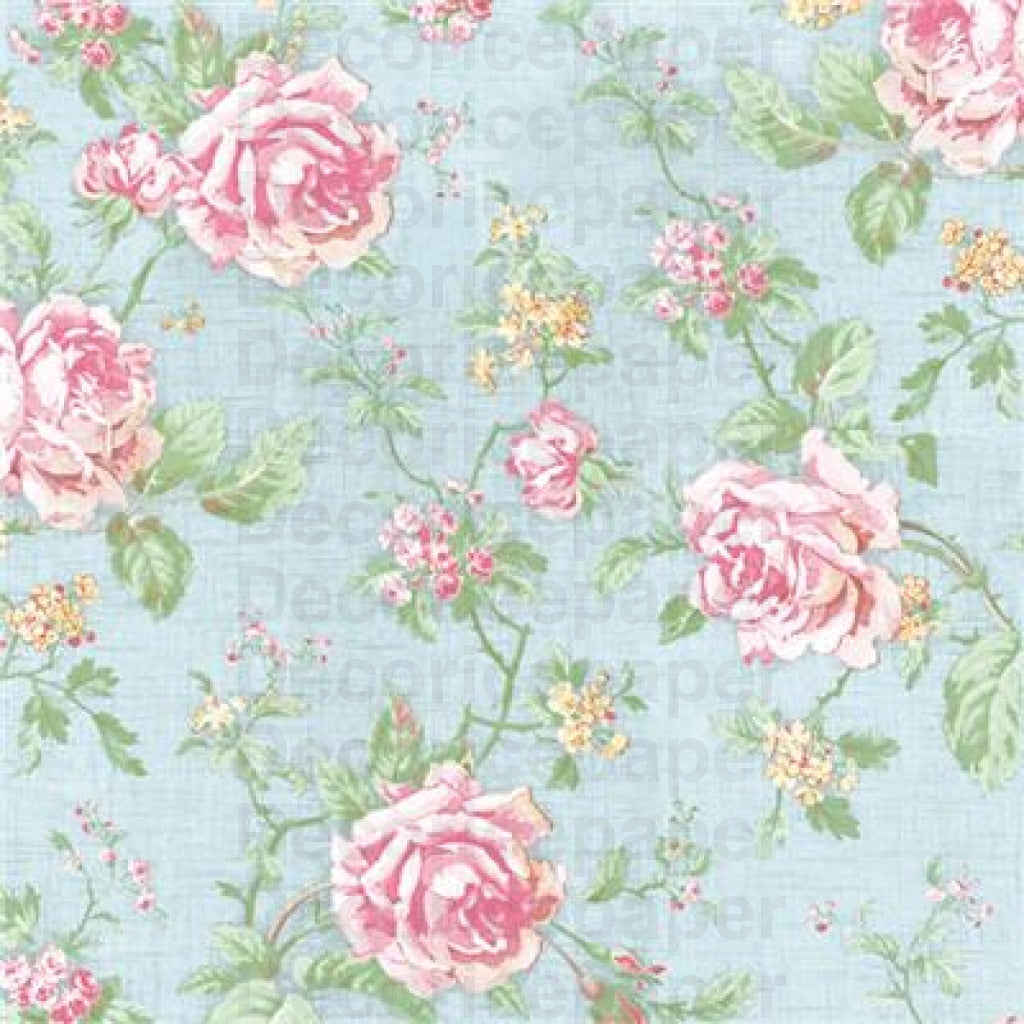 English Style Roses Blue Napkin